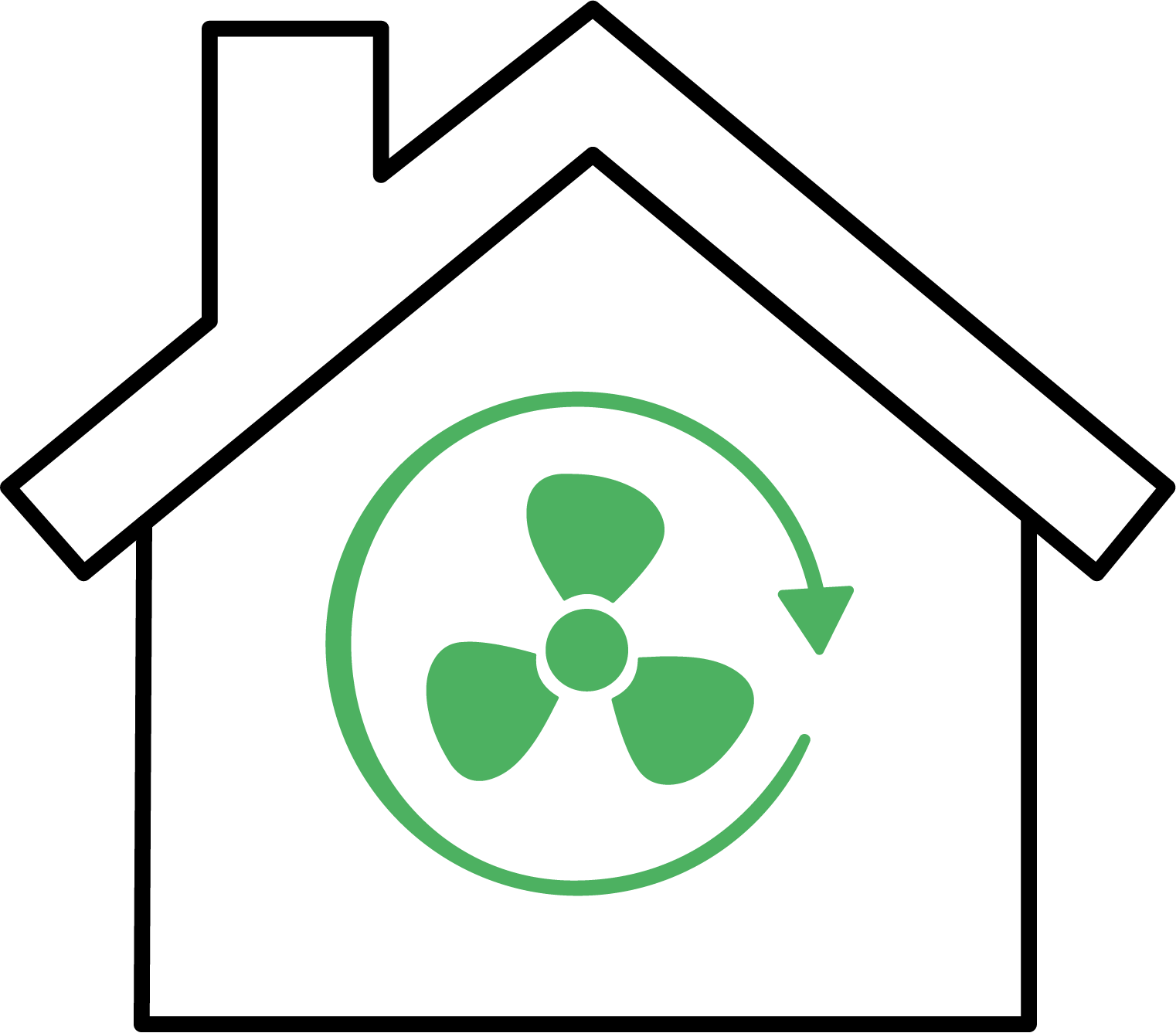 Duurzaamheid ventilatie icoon