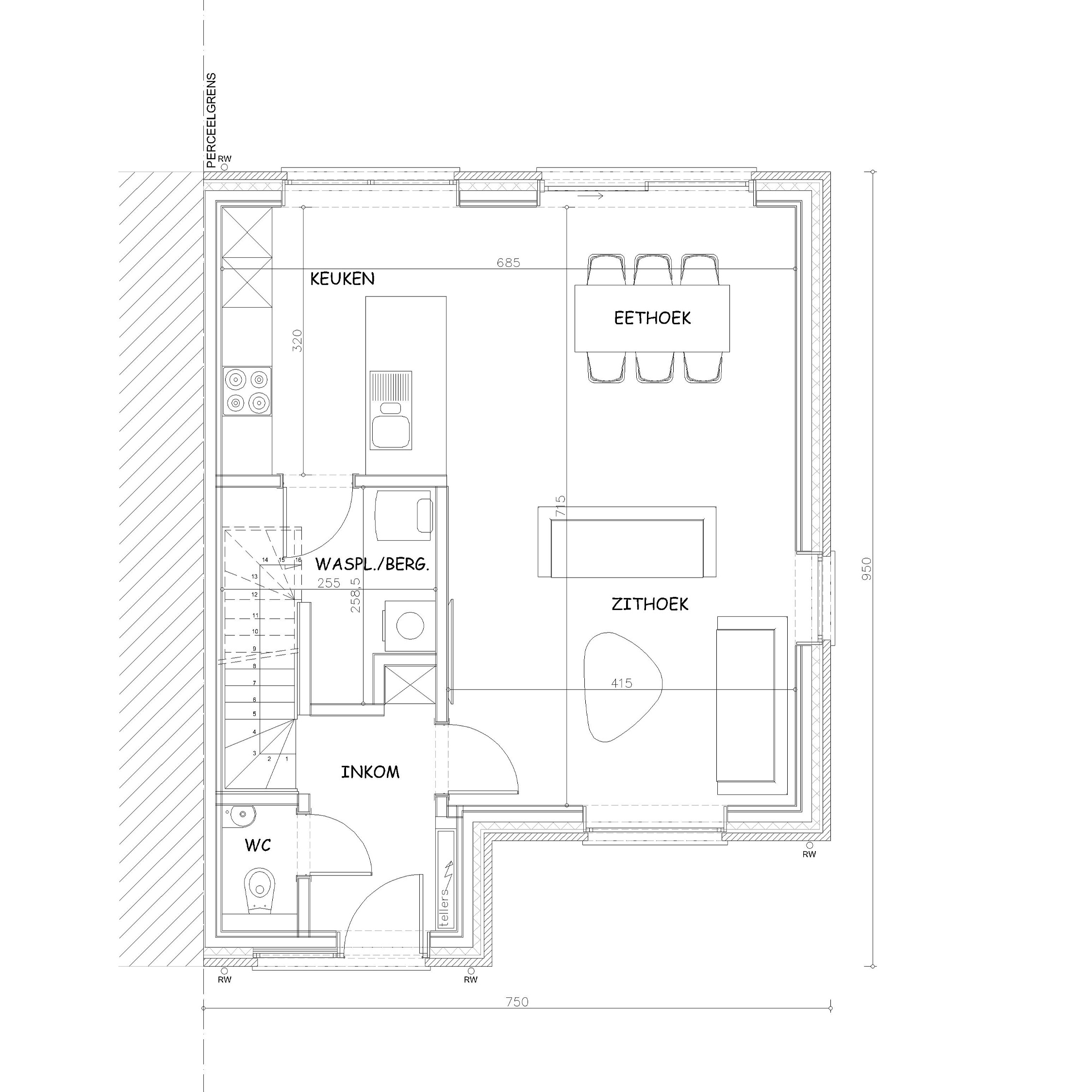 Sibomat inspiratiewoning grondplan C15 gelijkvloers