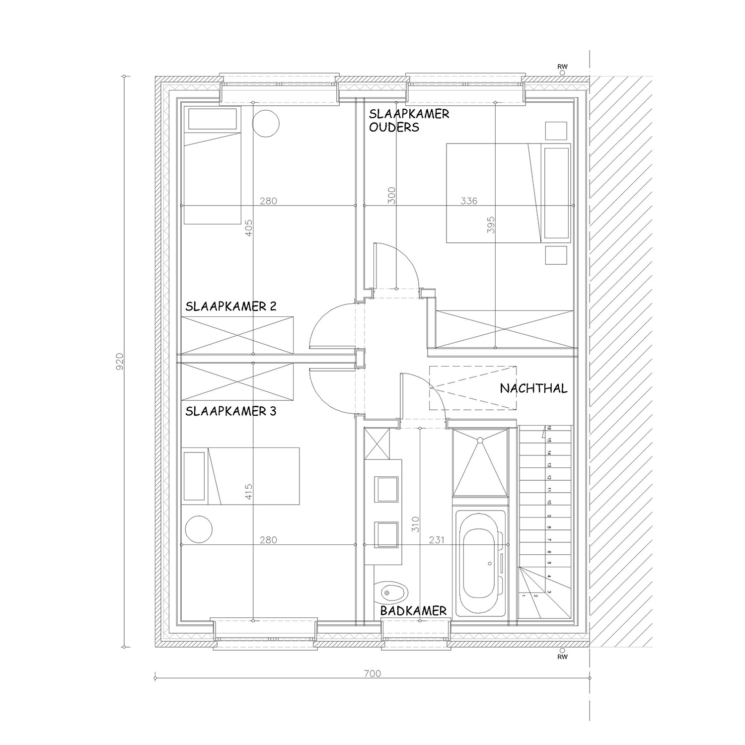 Sibomat inspiratiewoning grondplan T6 verdiep
