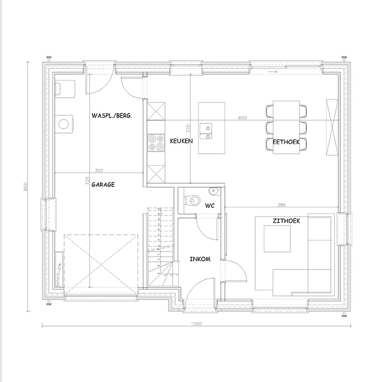 Sibomat inspiratiewoning grondplan C16 gelijkvloers