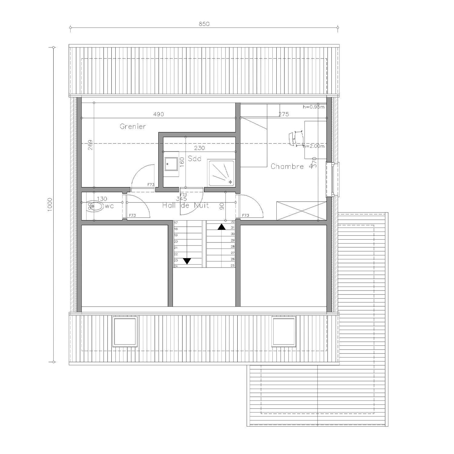 Sibomat T34 plan de maison étage