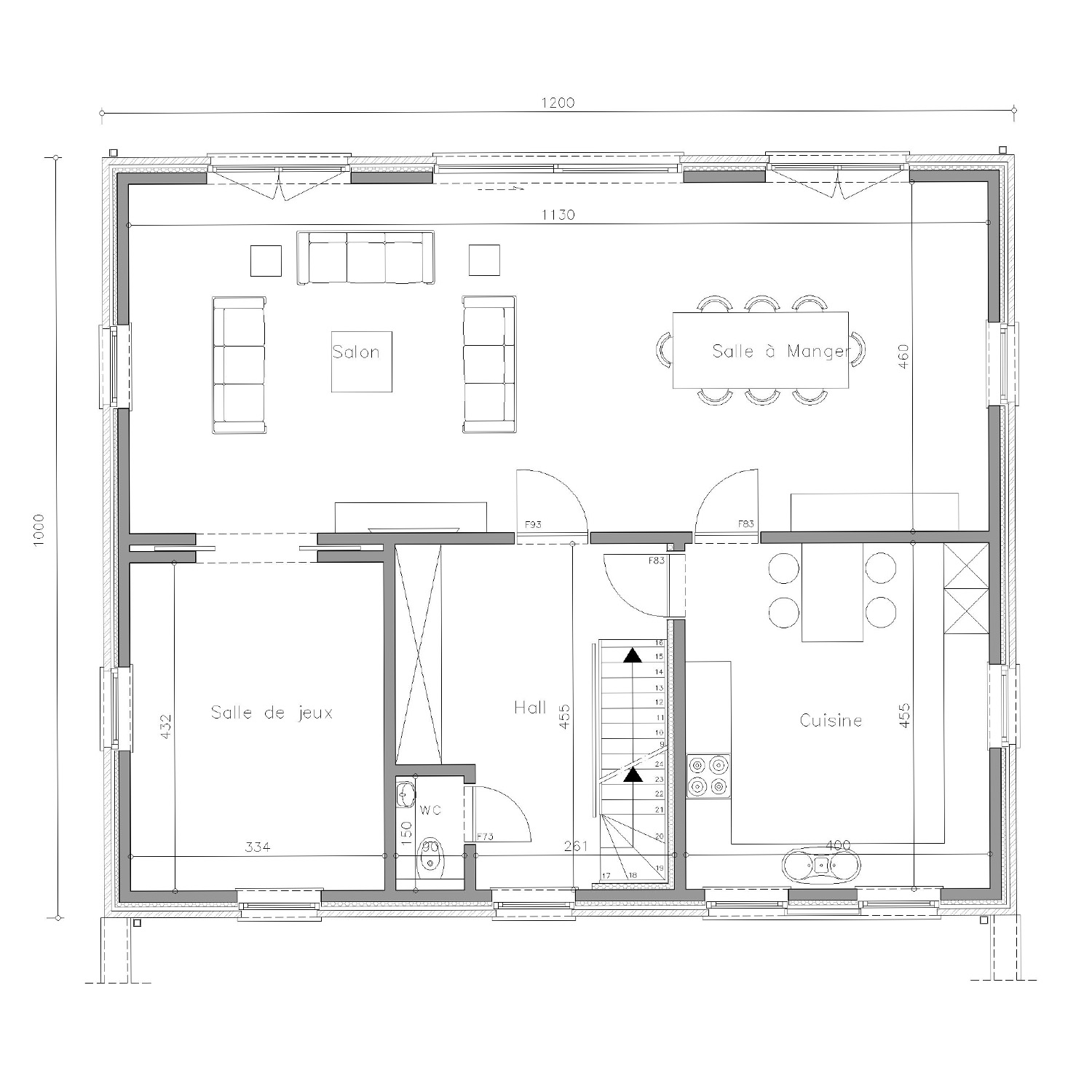 Sibomat T32 plan de maison rez-de-chaussée