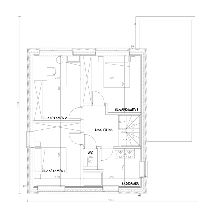 Sibomat inspiratiewoning grondplan Q4 verdiep