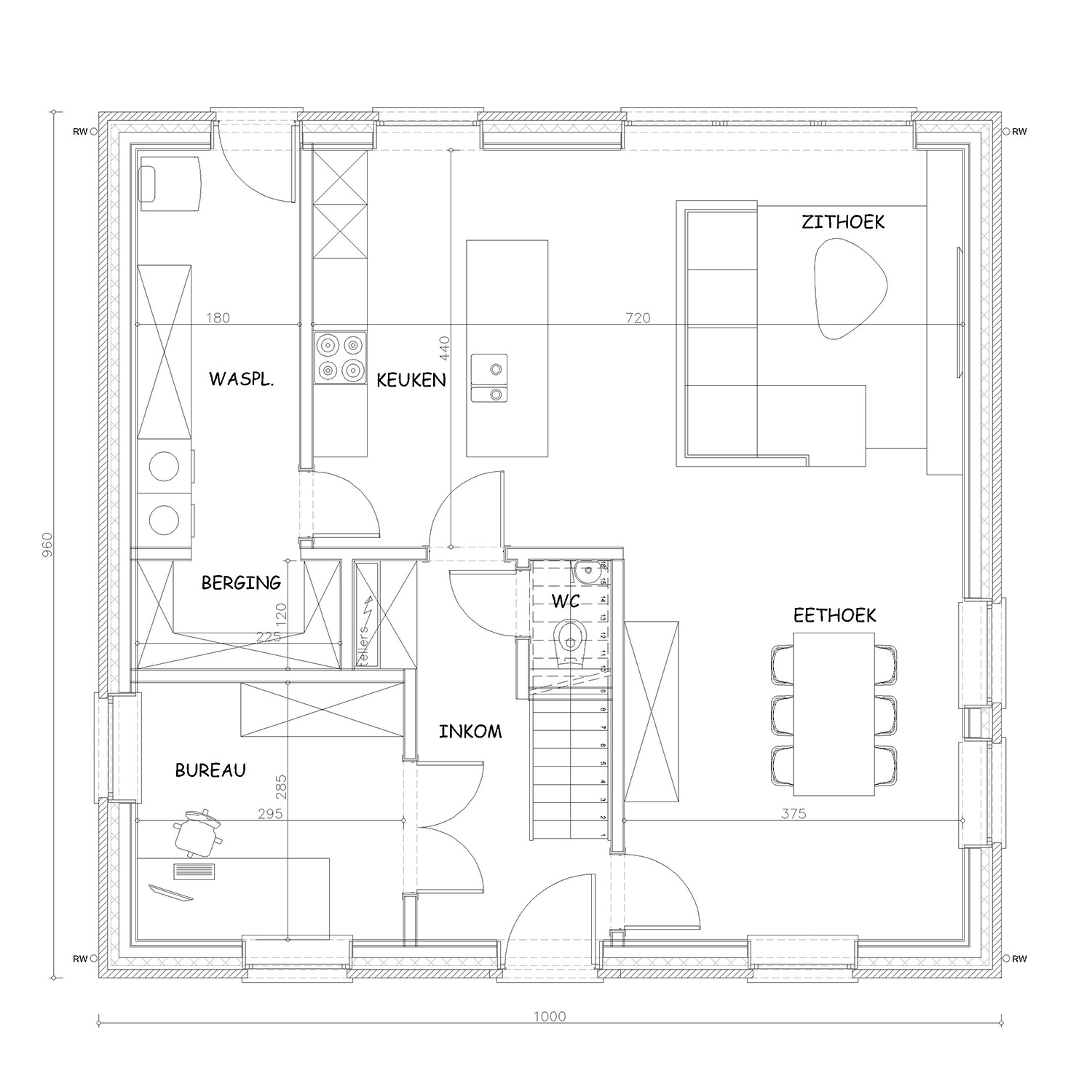 Sibomat inspiratiewoning grondplan C11 gelijkvloers