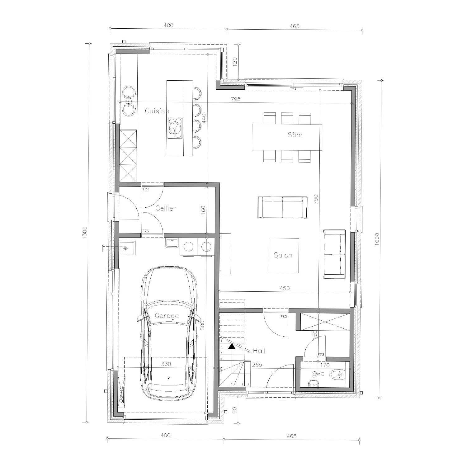 Sibomat T27 plan de maison rez-de-chaussée