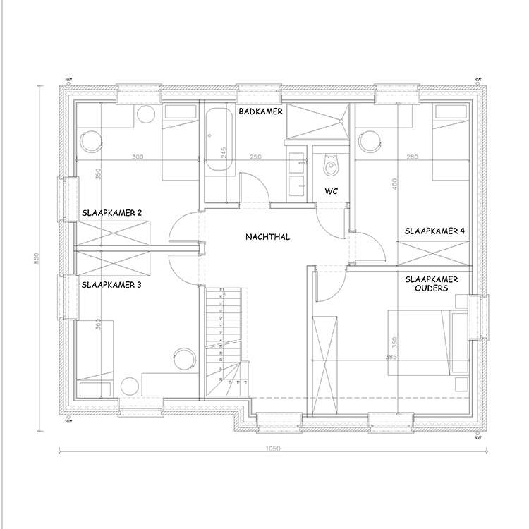 Sibomat inspiratiewoning grondplan C16 verdiep
