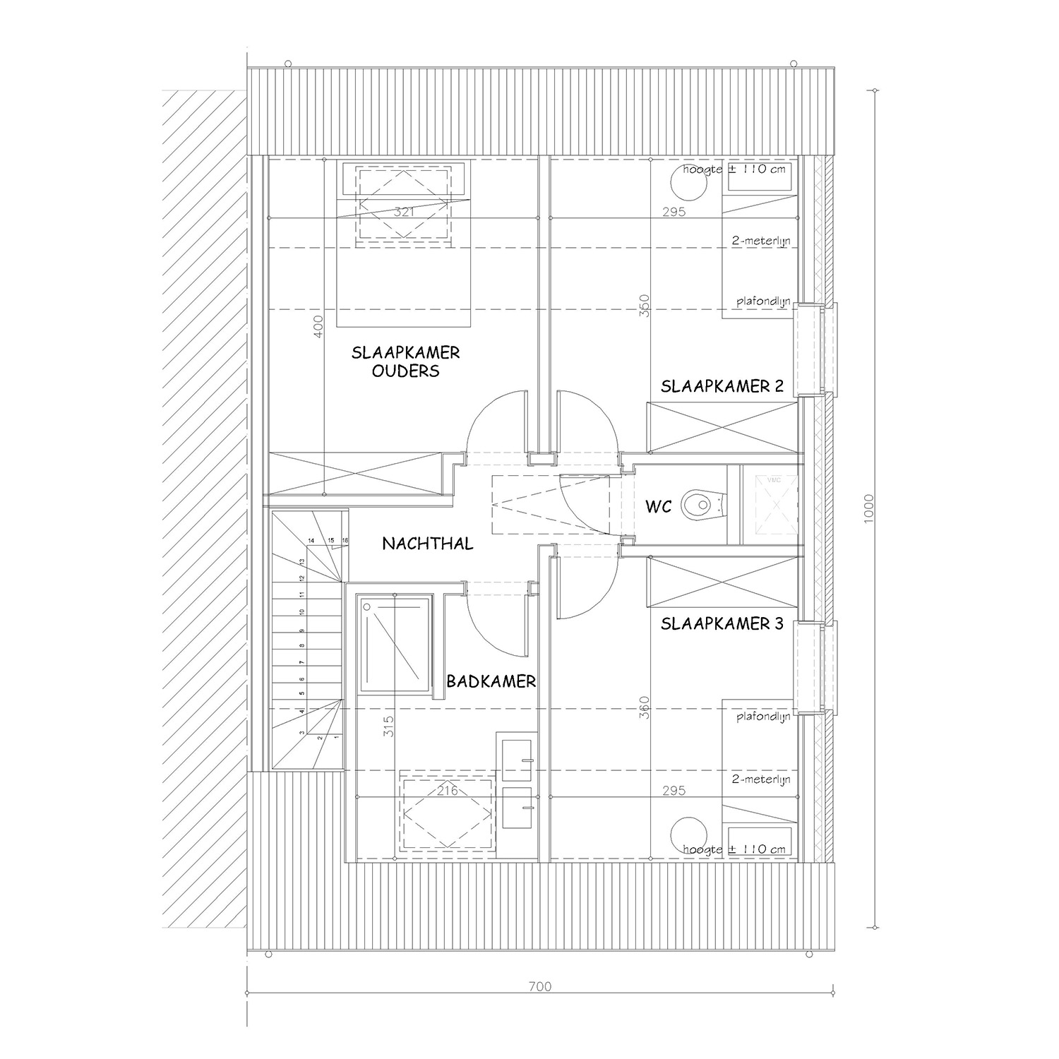 Sibomat inspiratiewoning grondplan T1 verdiep
