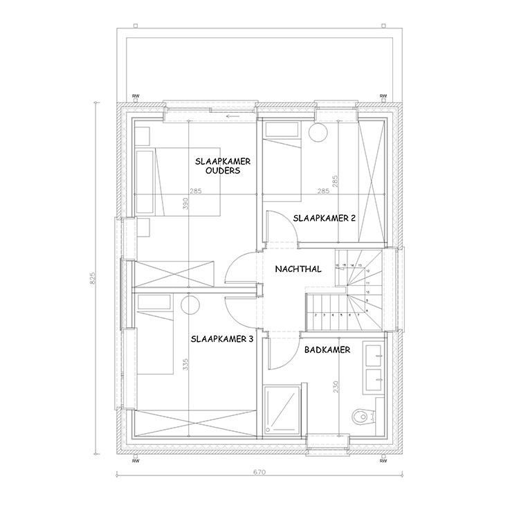 Sibomat inspiratiewoning grondplan Q2 verdiep