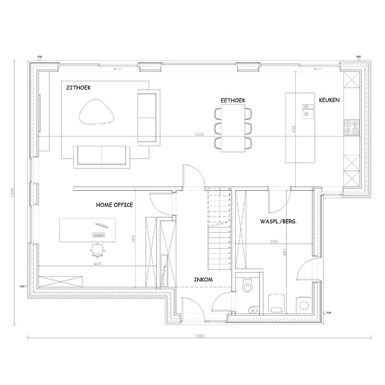 Sibomat inspiratiewoning grondplan Q11 gelijkvloers