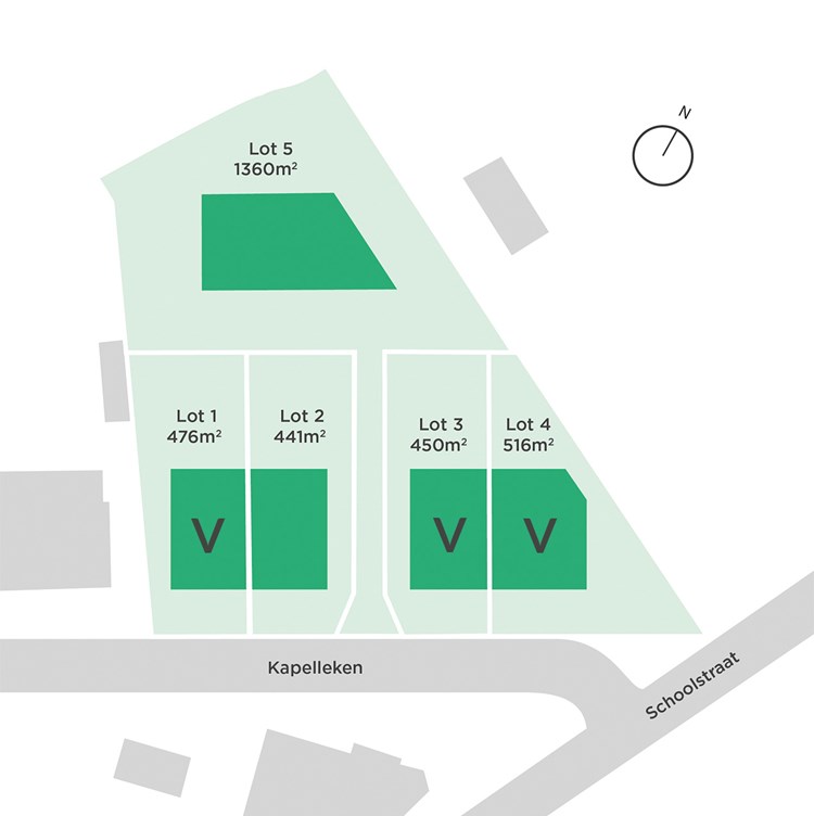 Verkavelingsplan nieuwbouw Lochristi 