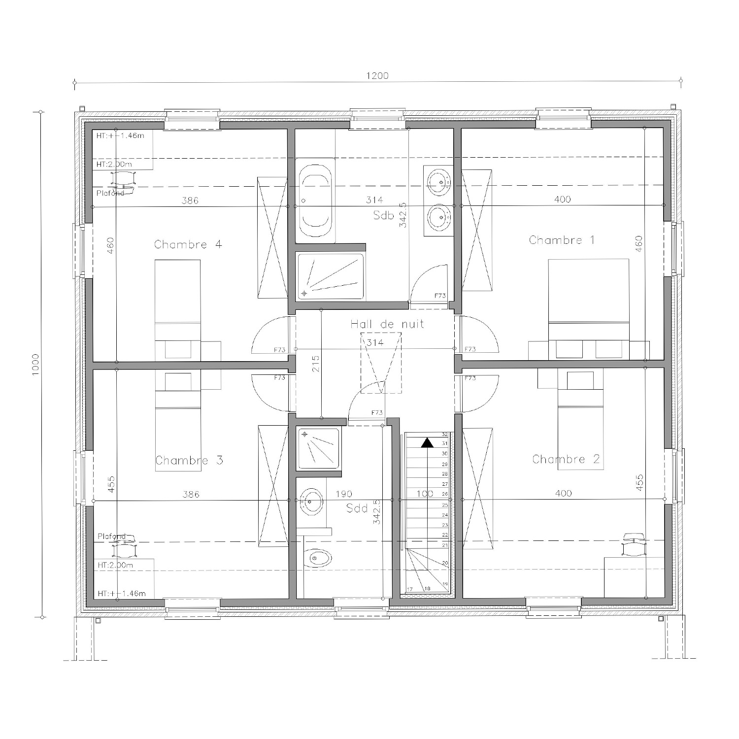 Sibomat T32 plan de maison étage