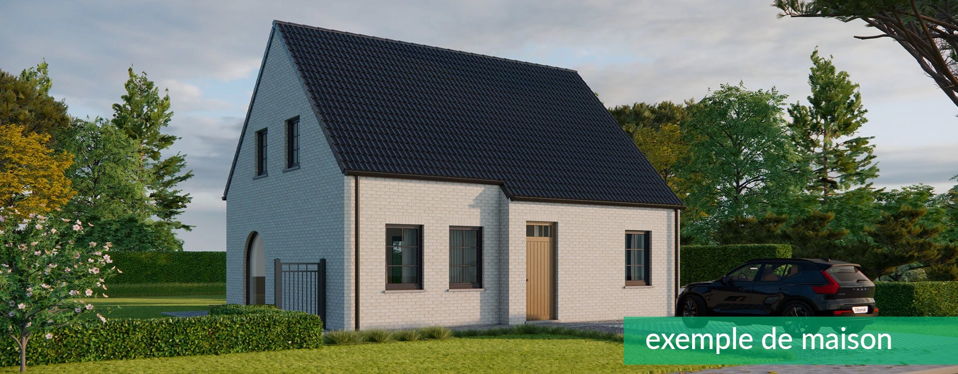 Exemple de maison pour le projet Hof van Straeten à Varsenare : maison à toit à deux versants en brique claire