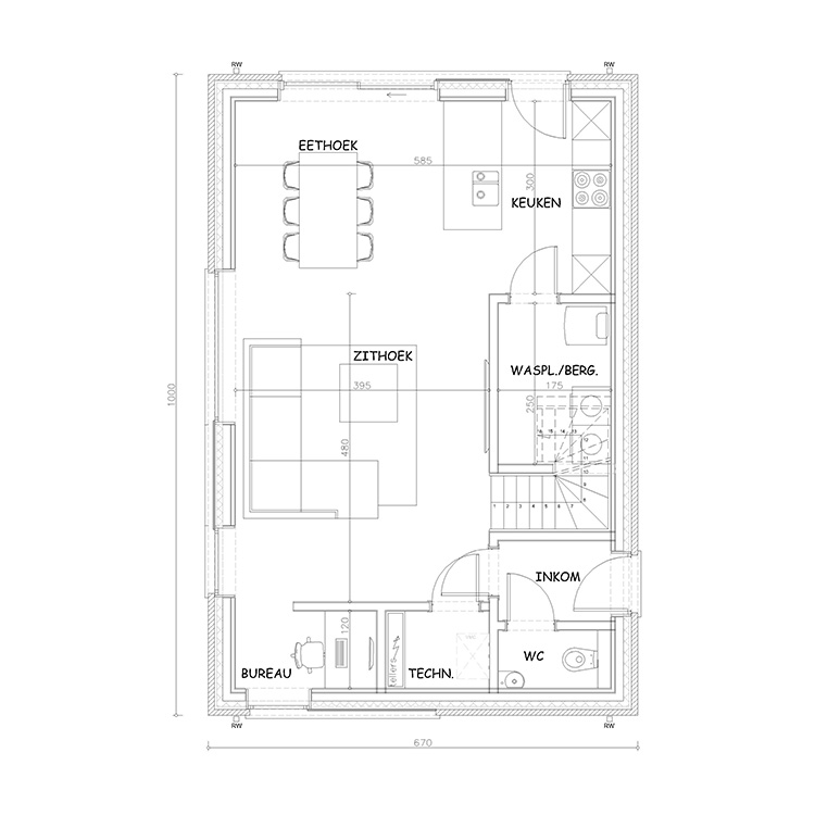 Sibomat inspiratiewoning grondplan Q2 gelijkvloers