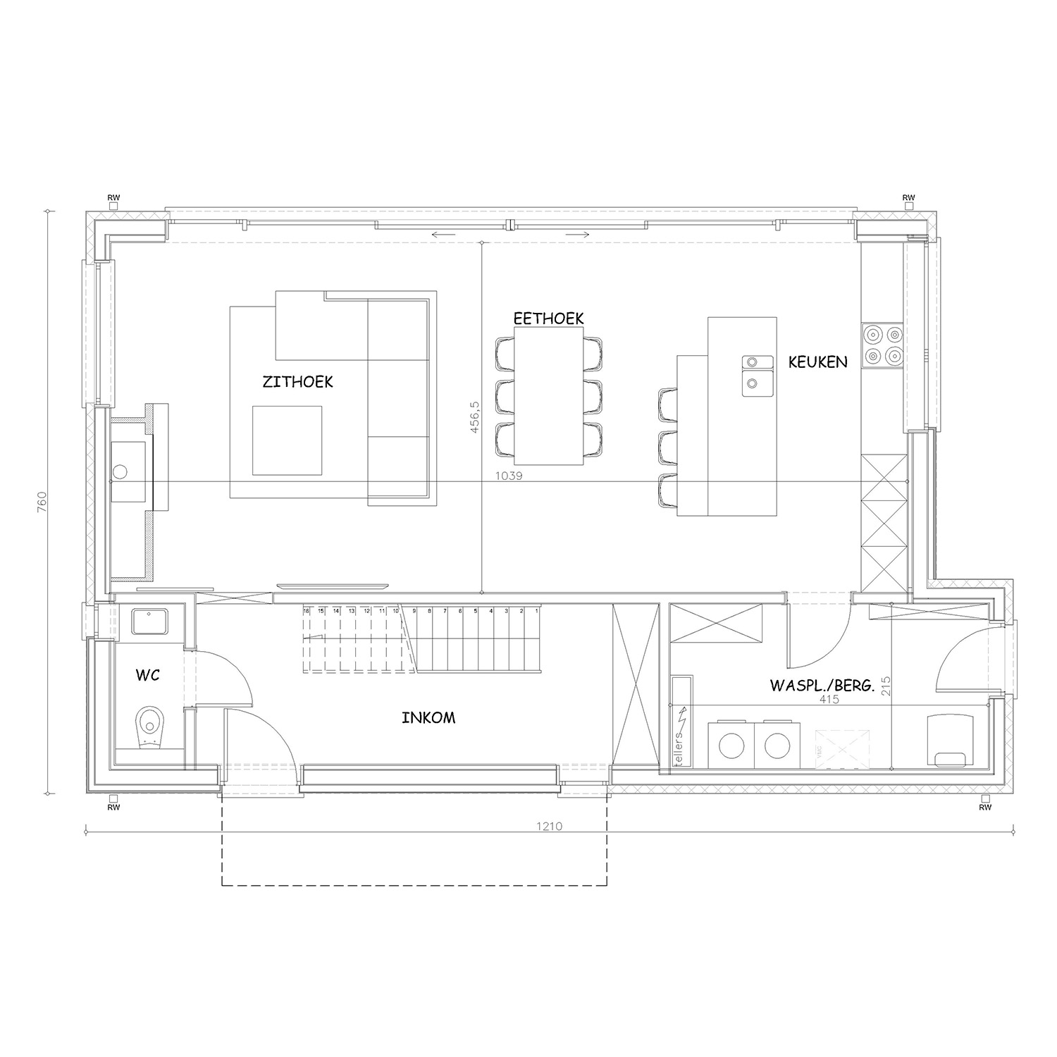 Sibomat inspiratiewoning grondplan Q17 gelijkvloers