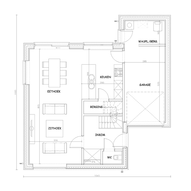 Sibomat inspiratiewoning grondplan Q2 gelijkvloers