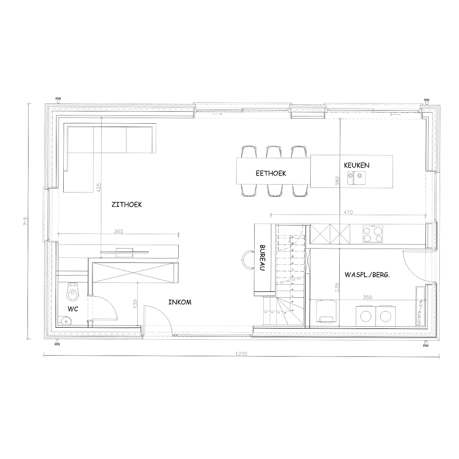 Sibomat inspiratiewoning grondplan T35 gelijkvloers