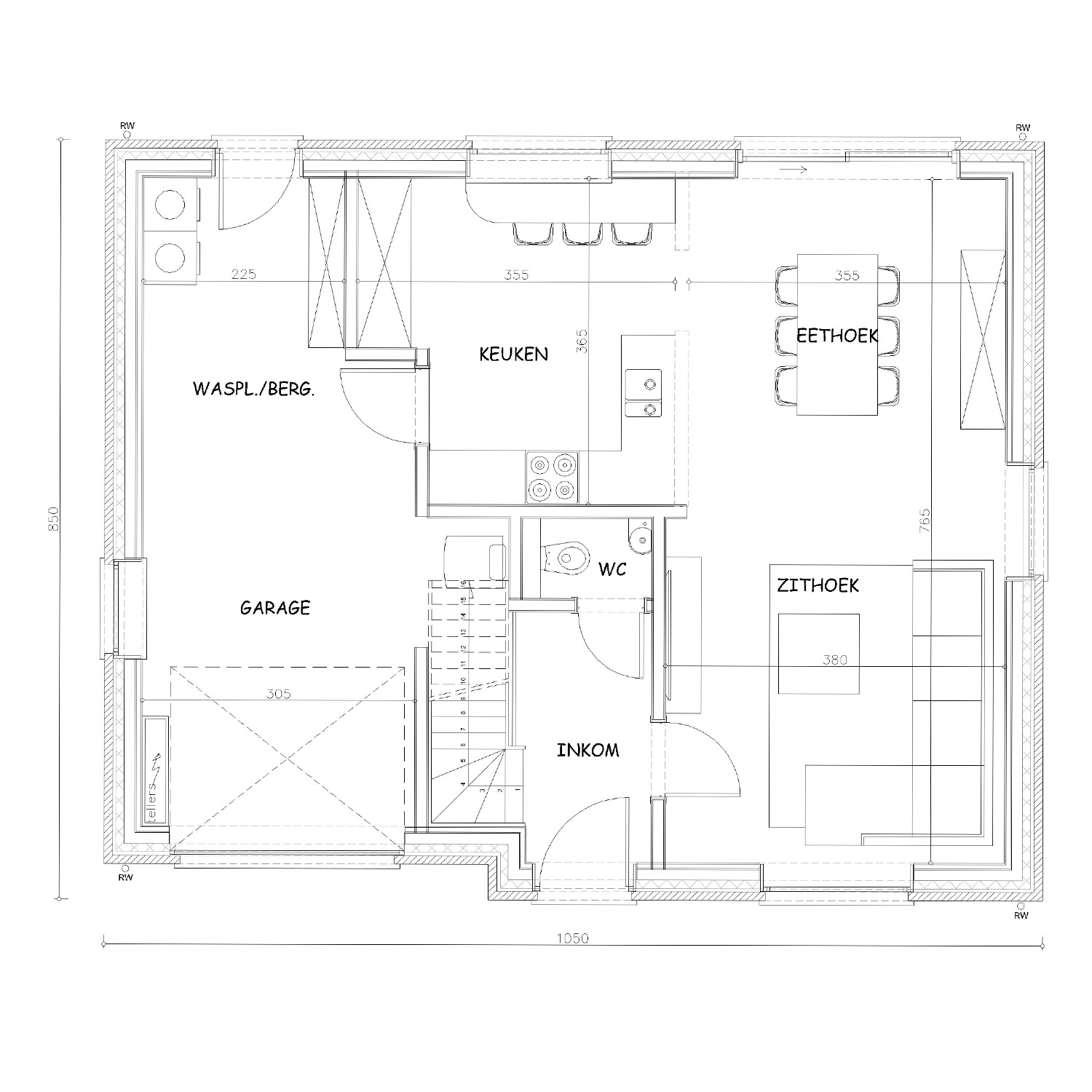 Sibomat inspiratiewoning grondplan C5 gelijkvloers
