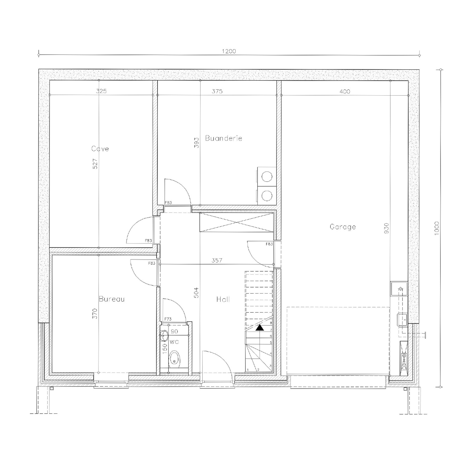 Sibomat T32 plan de maison cave