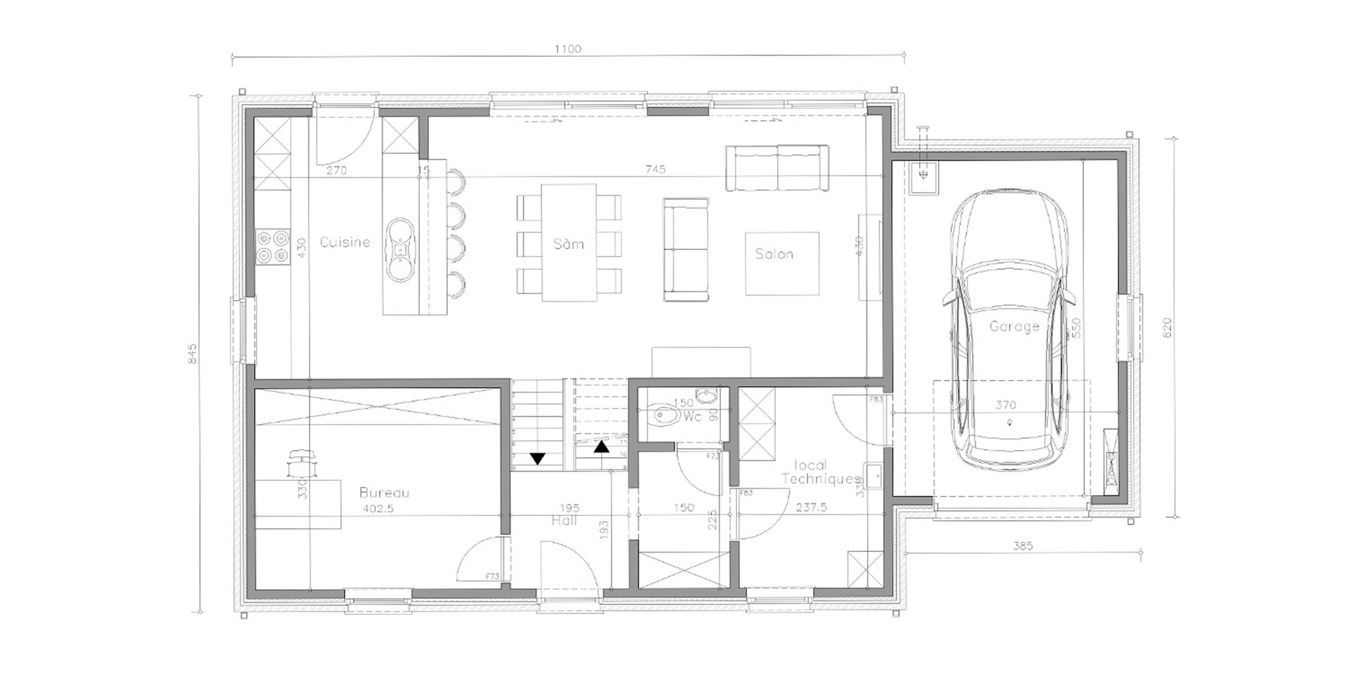 Sibomat T33 plan de maison rez-de-chaussée